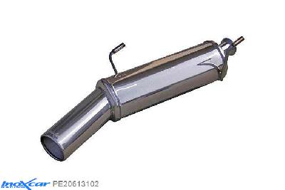 IX PE20613102, Peugeot 206 HDI 1.6 (110PK) 2004-2006, Inoxcar Rear silencer 1X102mm Stainless steel, With E.E.C. homologation