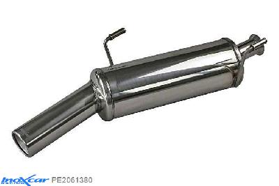 IX PE2061380, Peugeot 206 HDI 1.6 (110PK) 2004-2006, Inoxcar Rear silencer 1X80mm Stainless steel, With E.E.C. homologation