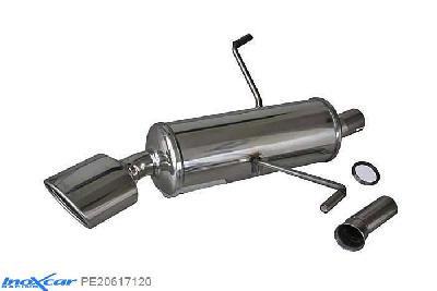 IX PE20617120, Peugeot 206 SW 1.6 16V (110PK) 2002-, Inoxcar Rear silencer 1X120X80mm Stainless steel, With E.E.C. homologation