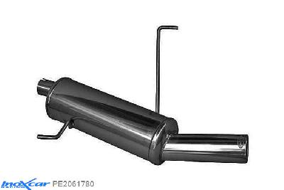IX PE2061780, Peugeot 206 SW 1.6 16V (110PK) 2002-, Inoxcar Rear silencer 1X80mm Stainless steel, With E.E.C. homologation