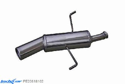 IX PE20618102, Peugeot 206 SW 2.0 16V (136PK) 2002-2004, Inoxcar Rear silencer 1X102mm Stainless steel, With E.E.C. homologation