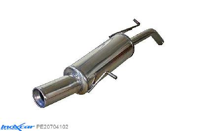 IX PE20704102, Peugeot 207 1.6 16V VTi (120PK) 2006-  Diameter 45mm, Inoxcar Rear silencer 1X102mm Stainless steel, With E.E.C. homologation