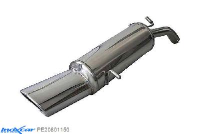 IX PE20801150, Peugeot 208 1.6 16V TURBO GTI (200PK) 2013-, Inoxcar Rear silencer 1X150X105 Stainless steel, With E.E.C. homologation