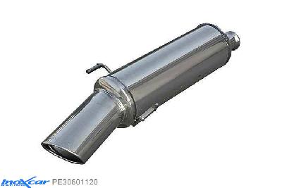 IX PE30601120, Peugeot 306 1.4 (75PK) 1997-2001, Inoxcar Rear silencer 1X120X80mm Stainless steel, With E.E.C. homologation