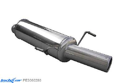 IX PE3060280, Peugeot 306 1.6 XS (89PK) 1993-1997, Inoxcar Rear silencer 1X80mm Stainless steel, With E.E.C. homologation