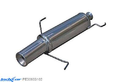 IX PE30603102, Peugeot 306 1.8 XS (101PK) 1997-1999, Inoxcar Rear silencer 1X102mm Stainless steel, With E.E.C. homologation