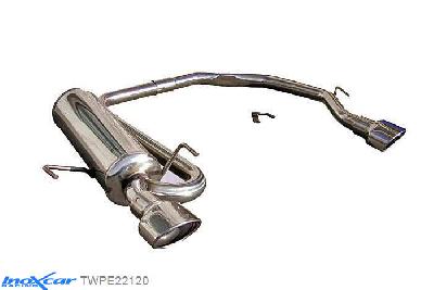 IX TWPE22120, Peugeot 306 2.0 HDI (90PK) / 1.9 TD (90PK) 1997-, Inoxcar Rear Rear silencerencer left / right 1X120X80mm Stainless steel, With E.E.C. homologation