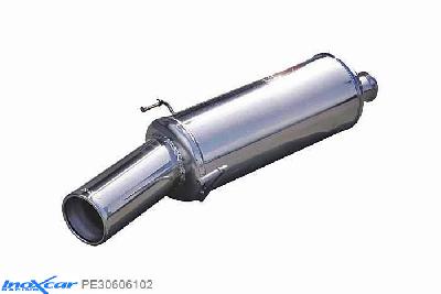 IX PE30606102, Peugeot 306 2.0 HDI (90PK) / 1.9 TD (90PK) 1997-, Inoxcar Rear silencer 1X102mm Stainless steel, With E.E.C. homologation