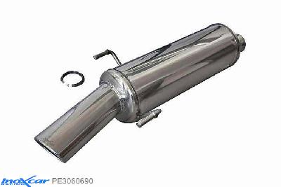 IX PE3060690, Peugeot 306 2.0 HDI (90PK) / 1.9 TD (90PK) 1997-, Inoxcar Rear silencer 1X90X70mm Stainless steel, With E.E.C. homologation