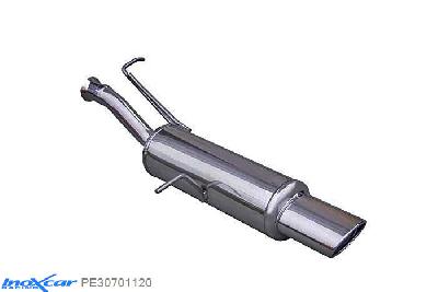 IX PE30701120, Peugeot 307 1.4 (75PK) 2001-, Inoxcar Rear silencer 1X120X80mm Stainless steel, With E.E.C. homologation