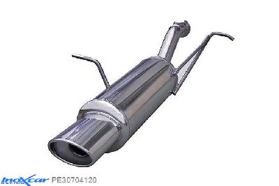 IX PE30704120, Peugeot 307 1.4 HDI (70PK) 2002-, Inoxcar Rear silencer 1X120X80mm Stainless steel, With E.E.C. homologation