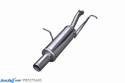 IX PE3070480, Peugeot 307 1.4 HDI (70PK) 2002-, Inoxcar Rear silencer 1X80mm Stainless steel, With E.E.C. homologation