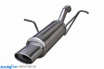 IX PE30705120, Peugeot 307 1.6 HDI (90PK-109PK) 2004-, Inoxcar Rear silencer 1X120X80mm Stainless steel, With E.E.C. homologation