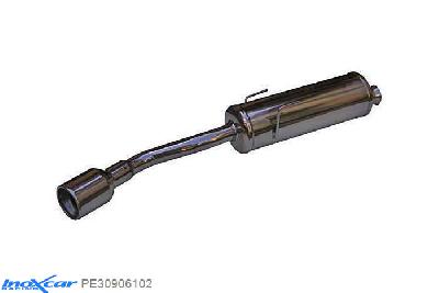 IX PE30906102, Peugeot 309 1.9 GTI 16V (158PK) 1990-1992, Inoxcar Rear silencer 1X102mm Stainless steel, With E.E.C. homologation