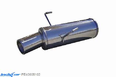 IX PE40605102, Peugeot 406 2.0 TURBO / 2.2 16V / 3.0 V6, Inoxcar Rear silencer 1X102mm Stainless steel, Without E.E.C. homologation