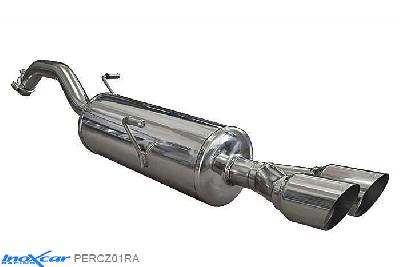 IX PERCZ01RA, Peugeot RCZ (4J) 1.6 THP (156PK) 2010-, Inoxcar Rear silencer 2X80mm RACING Stainless steel, With E.E.C. homologation