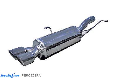 IX PERCZ03RA, Peugeot RCZ (4J) 1.6 THP (200PK) 2010-, Inoxcar Rear silencer 2X80mm RACING Stainless steel, With E.E.C. homologation