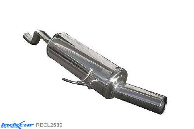 IX RECL2580, Renault Clio II (B) 1.2 16V (75PK) 1998- Diameter 45mm, Inoxcar Rear silencer 1X80mm Stainless steel, With E.E.C. homologation
