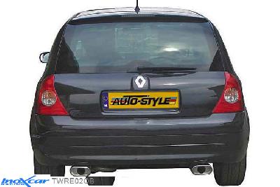 IX TWRE02OB, Renault Clio II (B) 1.6 (90PK) -2001 Diameter 45mm, Inoxcar Rear Rear silencerencer left / right 1XFlat Oval Stainless steel, With E.E.C. homologation