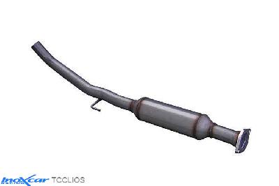 IX TCCLIOS, Renault Clio II (B) RS 2.0 fase1 (172PK) 2000-2001 Diameter 54mm, Inoxcar Central pipe with silencer Stainless steel, With E.E.C. homologation