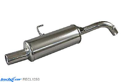 IX RECL1280, Renault Clio II (B) RS 2.0 fase1 (172PK) 2000-2001 Diameter 54mm, Inoxcar Rear silencer 1X80mm Stainless steel, With E.E.C. homologation