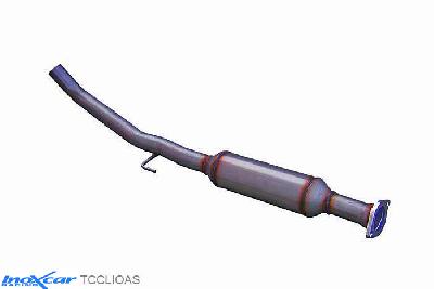 IX TCCLIOAS, Renault Clio II (B) RS 2.0 fase2 (172PK) 2002-2003 Diameter 54mm, Inoxcar Central pipe with silencer Stainless steel, With E.E.C. homologation