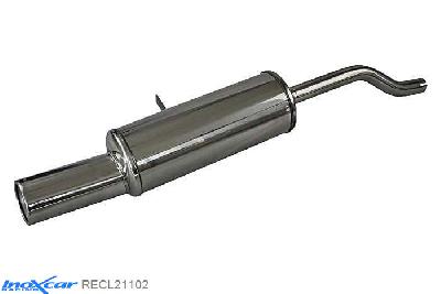 IX RECL21102, Renault Clio III (R) 1.2 16V (75PK) 2005-, Inoxcar Rear silencer 1X102mm Stainless steel, With E.E.C. homologation