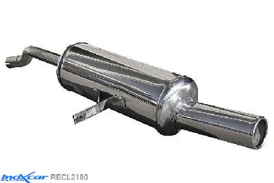 IX RECL2180, Renault Clio III (R) 1.2 16V (75PK) 2005-, Inoxcar Rear silencer 1X80mm Stainless steel, With E.E.C. homologation