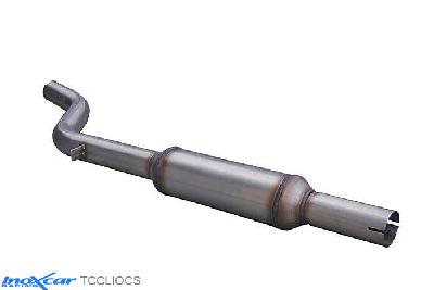 IX TCCLIOCS, Renault Clio III (R) RS 2.0 16V (197PK) / RS GORDINI 2006-2009, Inoxcar Central pipe with silencer Stainless steel, With E.E.C. homologation