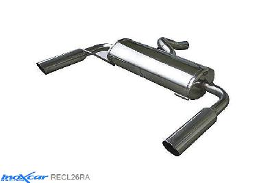 IX RECL26RA, Renault Clio III (R) RS 2.0 16V (197PK) / RS GORDINI 2006-2009, Inoxcar Rear silencer 1X80mm RACING Left and Right Stainless steel, With E.E.C. homologation