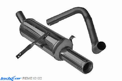 IX REME10102, Renault Megane II (M) 2.0 16V (136PK) 2002-2006 Diameter 50mm, Inoxcar Rear silencer 1X102mm Stainless steel, With E.E.C. homologation
