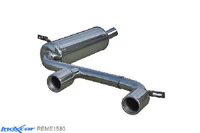 IX REME1580, Renault Megane II (M) 2.0 DCi GT (150PK) 2007- Diameter 50mm, Inoxcar Rear silencer CEN 2X80mm Stainless steel, Without E.E.C. homologation