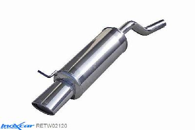IX RETW02120, Renault Twingo II (N) GT TURBO 1.2 (100PK) 2007- Diameter 45mm, Inoxcar Rear silencer 1X120X80mm Stainless steel, With E.E.C. homologation