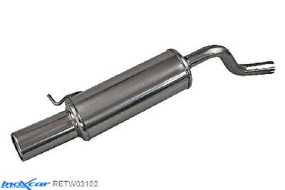 IX RETW03102, Renault Twingo II (N) RS SPORT 1.6 16V (133PK) 2009- Diameter 50mm, Inoxcar Rear silencer 1X102mm Stainless steel, With E.E.C. homologation