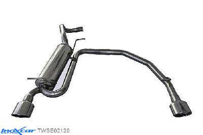 IX TWSE02120, Seat Ibiza IV (6L) 1.4 TDI (75PK) 2002-2006, Inoxcar Rear Rear silencerencer left / right 1X120X80mm Stainless steel, With E.E.C. homologation