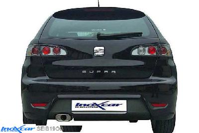IX SEIB19OB, Seat Ibiza IV (6L) 1.9 TDI CUPRA (160PK) 2007-, Inoxcar Rear silencer 1XFlat Oval Stainless steel, With E.E.C. homologation