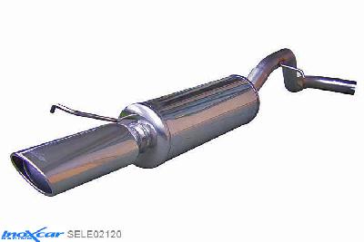 IX SELE02120, Seat Leon I (1M) 1.6 8V (100PK) 2000-, Inoxcar Rear silencer 1X120X80mm Stainless steel, With E.E.C. homologation