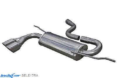 IX SELE17RA, Seat Leon II (1P) 1.4 Tsi (125PK) 2005-, Inoxcar Rear silencer 2X80mm RACING Stainless steel, Without E.E.C. homologation