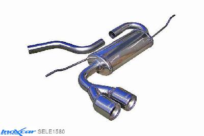 IX SELE1580, Seat Leon II (1P) 1.6 (102PK) 2005-, Inoxcar Rear silencer 2X80mm Stainless steel, With E.E.C. homologation