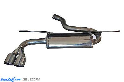 IX SELE22RA, Seat Leon III (5F) 2.0 TDI FR (150PK), 2014-, Inoxcar Rear silencer 2X80mm RACING Stainless steel, With E.E.C. homologation