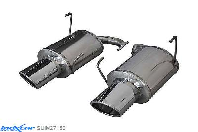 IX SUIM27150, Subaru Impreza (G4) 2.5T WRX STi 10MY (300PK) 2010-2013, Inoxcar Rear silencer 1X150X105 OBLIQUO Left and Right Stainless steel, With E.E.C. homologation