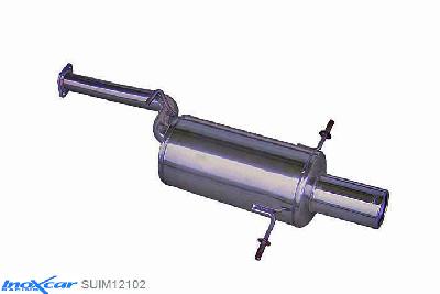 IX SUIM12102, Subaru Impreza (GD/GG) AWD WRX (225PK) 2003-, Inoxcar Rear silencer 1X102mm Stainless steel, With E.E.C. homologation