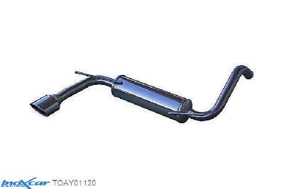 IX TOAY01120, Toyota Aygo I (AB1) 1.0 (68PK) 2005-, Inoxcar Rear silencer 1X120X80mm Stainless steel, With E.E.C. homologation