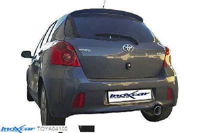 IX TOYA04102, Toyota Yaris (XP9) 1.8 TS (133PK) 2006-, Inoxcar Rear silencer 1X102mm Stainless steel, With E.E.C. homologation