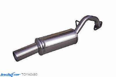 IX TOYA0480, Toyota Yaris (XP9) 1.8 TS (133PK) 2006-, Inoxcar Rear silencer 1X80mm Stainless steel, With E.E.C. homologation