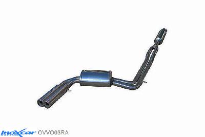 IX OVVO03RA, Volvo V70 II (S) 2.5T AWD R (300PK) 2003-2006, Inoxcar Central pipe with silencer + Rear silencer 2X80mm RACING Stainless steel, With E.E.C. homologation