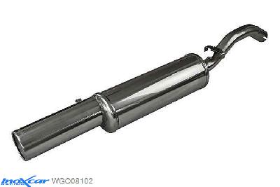 IX WGO08102, VW Golf II 1.8 GTI 16V (136PK) 1985-, Inoxcar Rear silencer 1X102mm Stainless steel, With E.E.C. homologation