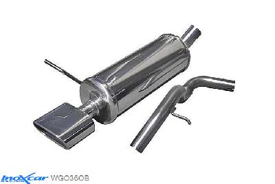 IX WGO36OB, VW Golf IV 1.9 TDI (101PK) 1997- Diameter 55mm, Inoxcar Rear silencer 1XFlat Oval Stainless steel, With E.E.C. homologation