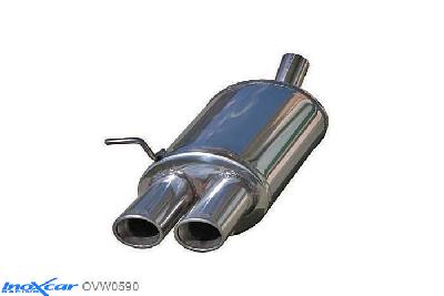 IX OVW0590, VW Golf IV 1.9 TDI (101PK) 1997- Diameter 55mm, Inoxcar Rear silencer 2X90X70mm Stainless steel, With E.E.C. homologation
