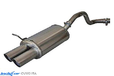 IX OVW01RA, VW Golf IV 1.9 TDI (110PK) 1997-2002 Diameter 55mm, Inoxcar Rear silencer 2X76 RACING Stainless steel, With E.E.C. homologation